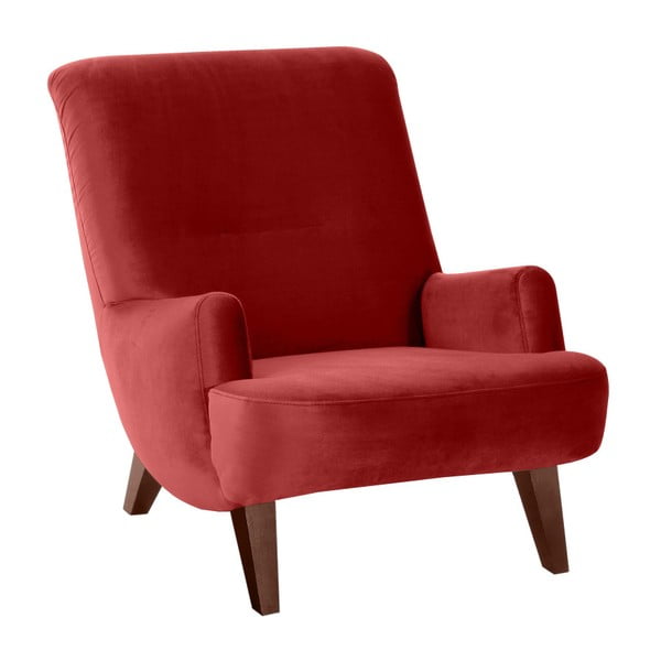 Plytų raudonumo fotelis su rudomis kojomis "Max Winzer Brandford Suede