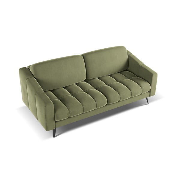 Žalios spalvos iš velveto sofa 202 cm Nalu – Makamii-image-3