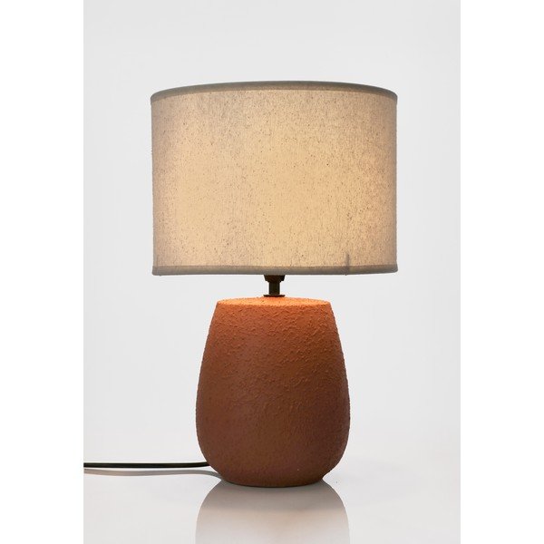 Terakotos spalvos iš keramikos stalinis šviestuvas (aukštis 41,5 cm) su tekstiliniu gaubtu Irvin – Yes Everyday-image-2