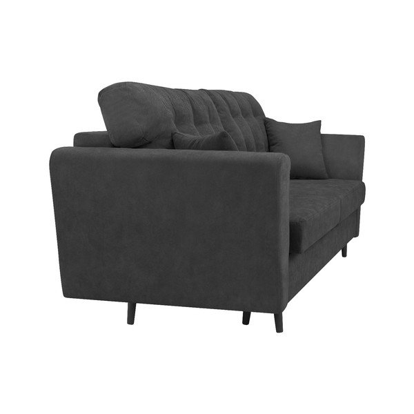 Tamsiai pilka trivietė sofa-lova su saugykla "Cosmopolitan Design Lyon-image-3