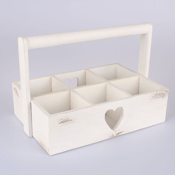 Medinė dėžė "Heart", balta