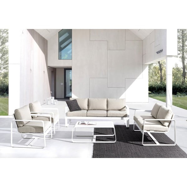 Baltos spalvos iš aliuminio sodo sofa Merrigan   – Bizzotto-image-2