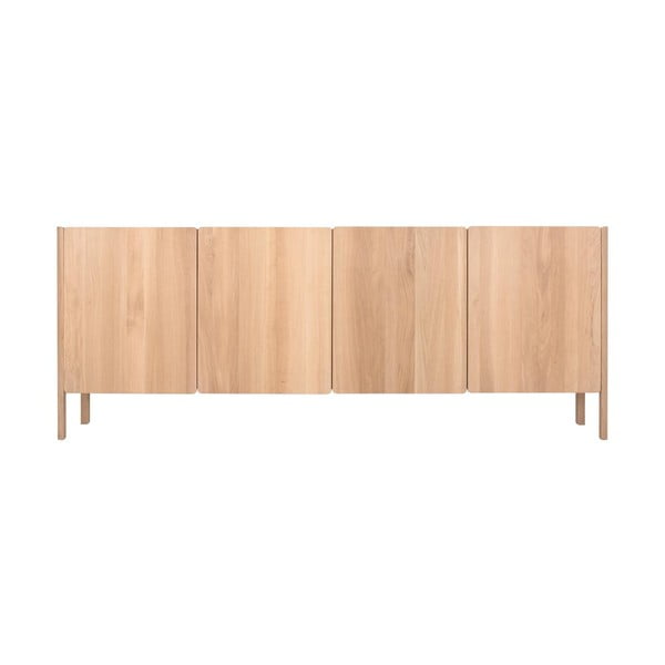Natūralios spalvos iš ąžuolo masyvo šoninė spintelė 220x85x42 cm Dvor – Gazzda