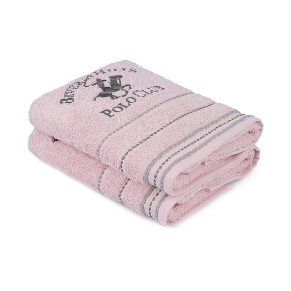 2 rožinių rankšluosčių rinkinys, 90 x 50 cm