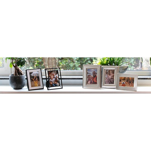 Iš metalo pastatomas/pakabinamas rėmas juodos spalvos 10x15 cm Prisma – Zilverstad-image-1