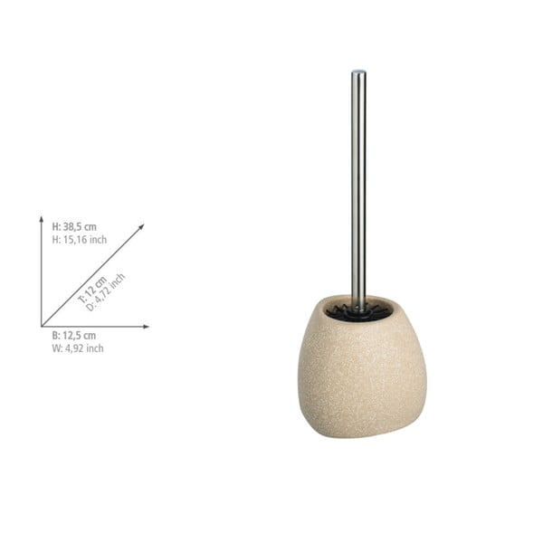 Smėlio spalvos keraminis tualeto šepetys Wenko Pion-image-3