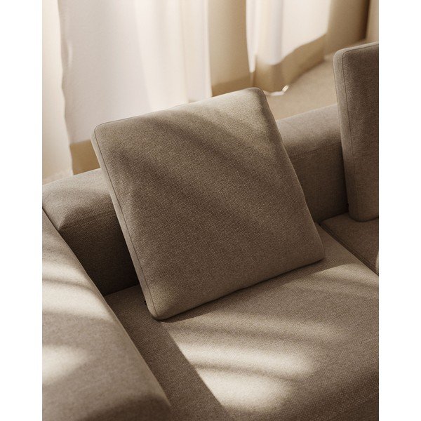 Smėlio spalvos iš šenilinio audinio sofos pagalvėlė Blok – Kave Home-image-1