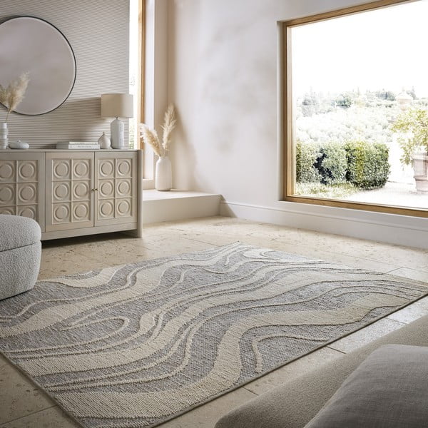 Skalbiamas pilkos spalvos kilimas 120x165 cm Calder – Flair Rugs-image-1