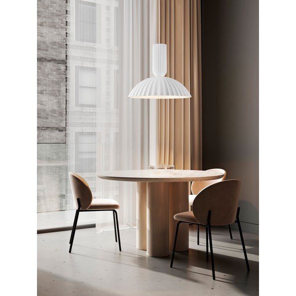 Baltos spalvos iš akmens kabantis šviestuvas ø 50 cm Ammos – Nova Luce-image-1