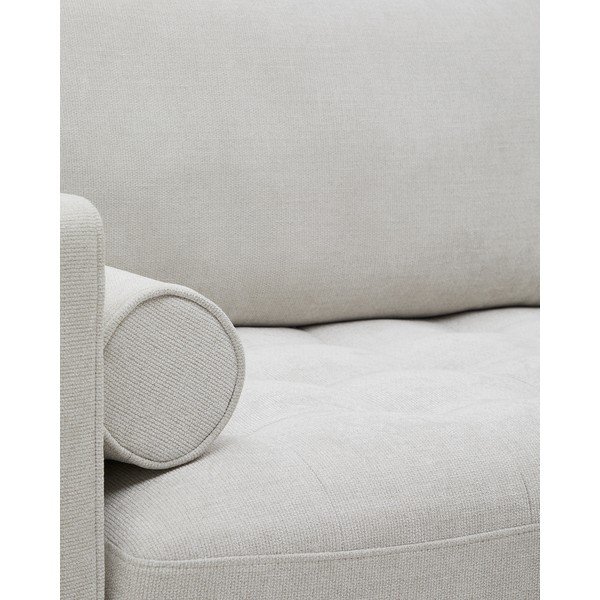 Pilkai smėlinės spalvos iš šenilinio audinio sofa 222 cm Debra – Kave Home-image-3