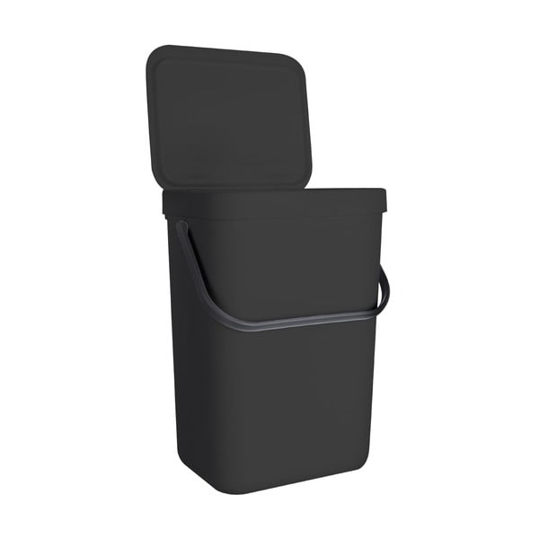 Juodos spalvos iš plastiko šiukšliadėžė 10 l – Orion-image-2