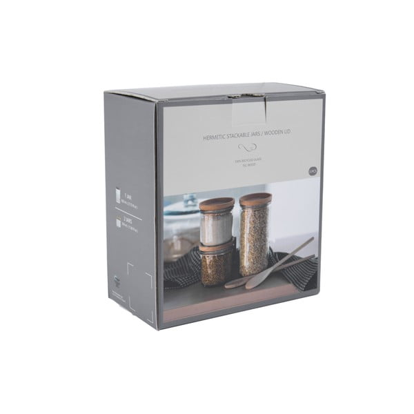 3 stiklinių indelių rinkinys Hermetic – Ego Dekor-image-1