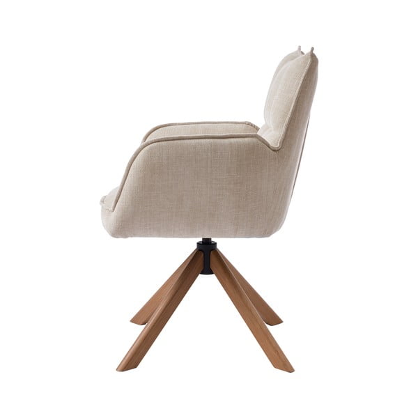 Kreminės spalvos iš audinio valgomojo kėdžių komplektas 2 vnt. Marilla – Unique Furniture-image-2