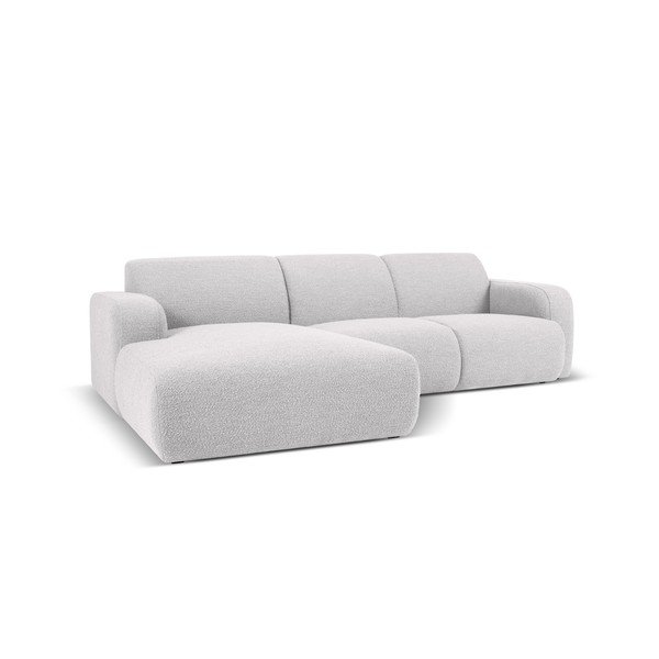 Kampinė sofa šviesiai pilkos spalvos iš boucle (su kairiuoju kampu) Molino – Micadoni Home-image-2