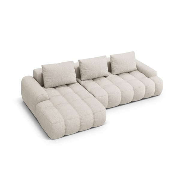 Smėlio spalvos sulankstoma/su sandėliavimo vieta kampinė sofa (su kairiuoju kampu/su gultu) Linz – Cosmopolitan Design-image-3