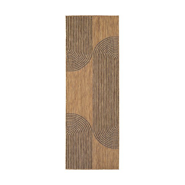 Juodos spalvos/rudos spalvos lauko kilimas 80x250 cm Mira 1453 – Ayyildiz Carpets