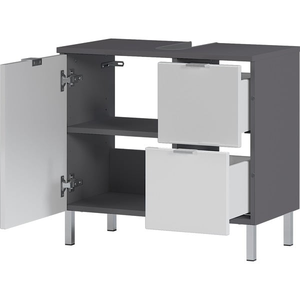 Balta ir pilka spintelė po praustuvu Germania Mauresa, plotis 60 cm-image-3