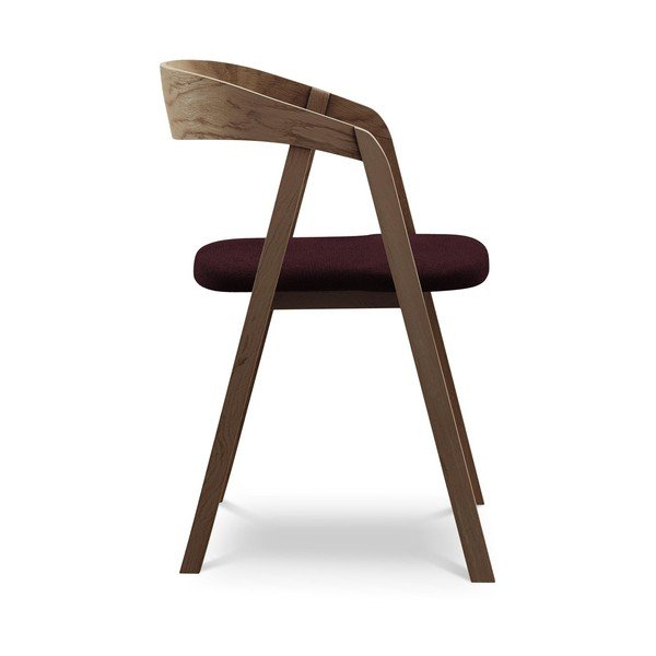 Bordo spalvos iš medienos masyvo valgomojo kėdė Erika – Makamii-image-2