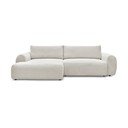 Iš kordinio velveto sulankstoma kampinė sofa kreminės spalvos (su kairiuoju kampu) Lucien – Bobochic Paris