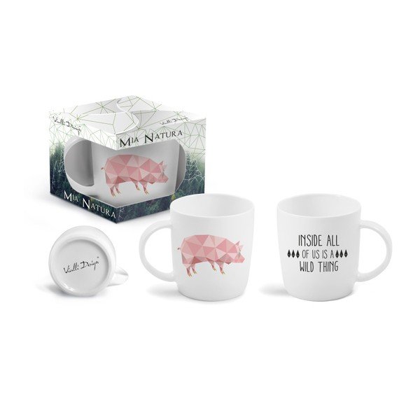 Kaulinio porceliano puodelis "Vialli Design Pig" su dvipuse spauda, 370 ml-image-1