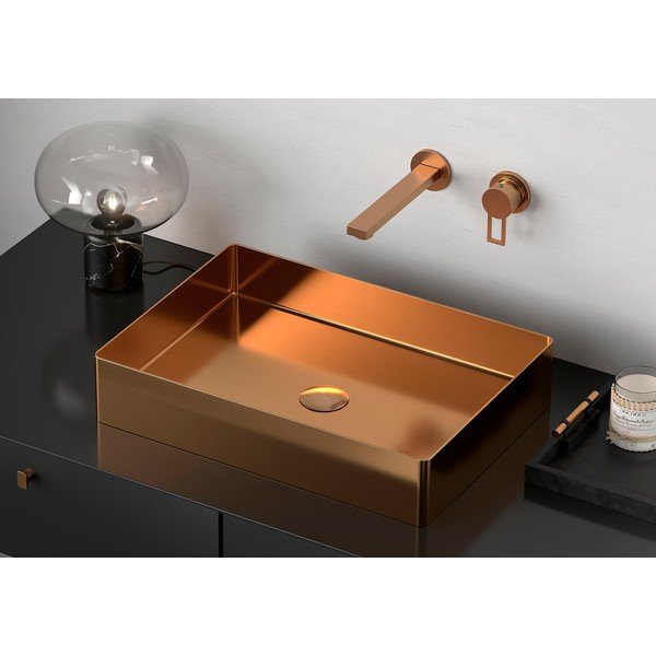 Iš nerūdijančio plieno praustuvas vario spalvos 50x35 cm Aurum – Sapho-image-1