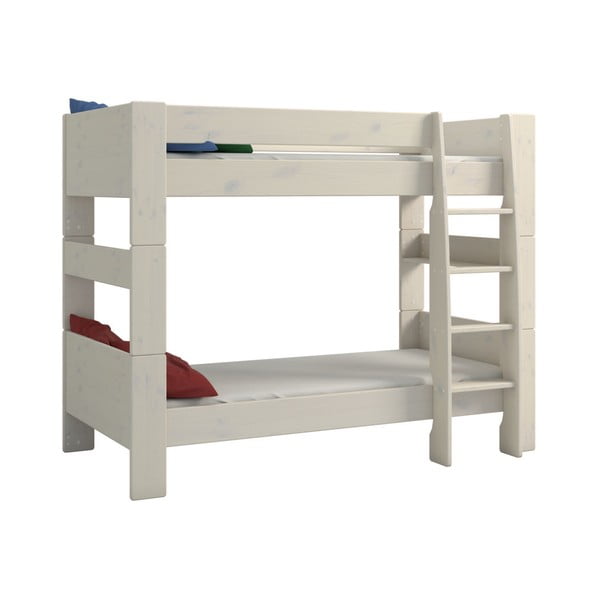 Kreminės ir baltos spalvos lakuota pušies dviaukštė lova "Steens For Kids", aukštis 164 cm
