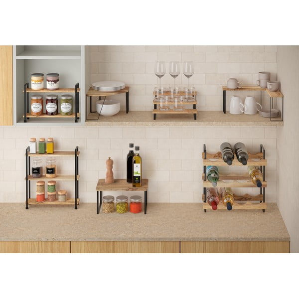 Iš medienos prieskonių indų organizatorius York – Metaltex-image-2