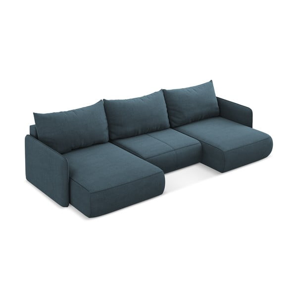 Mėlynos spalvos sulankstoma/su sandėliavimo vieta kampinė sofa Nanea – Makamii-image-4
