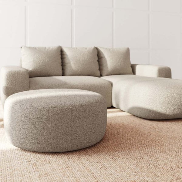 Smėlio spalvos iš boucle taburetė Monce – Rodier-image-1