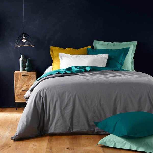 Juodos spalvos iš medvilnės dvigulis/itin ilgas antklodės užvalkalas 240x220 cm Lina – douceur d'intérieur-image-3