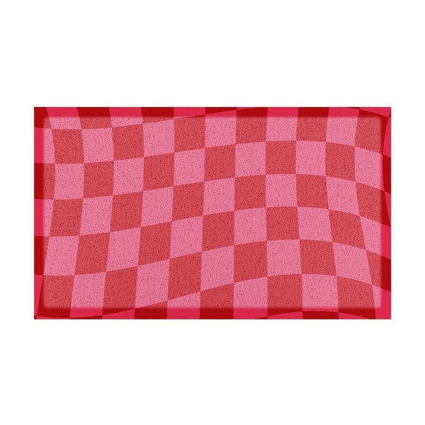 Iš perdirbto plastiko grindų kilimėlis 40x70 cm Wavy Checkerboard  – Artsy Doormats