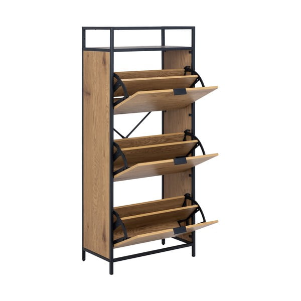 Atlenkiama spintelė batams natūralios spalvos iš ąžuolo Seaford – Actona-image-3