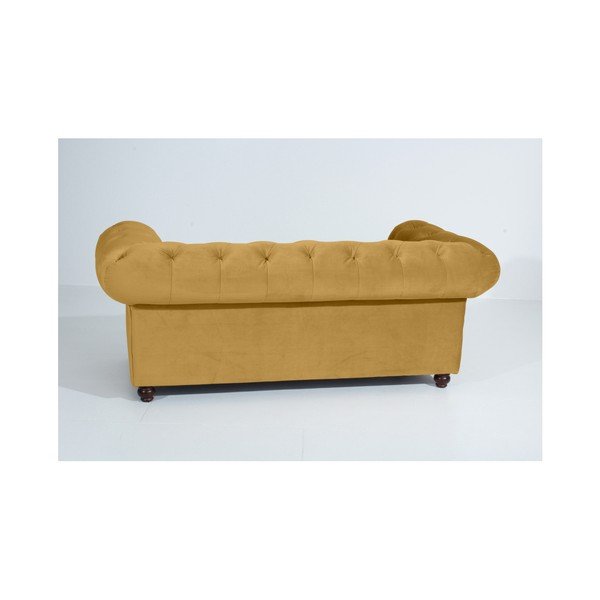 Geltonos spalvos sofa "Max Winzer Orleans Velvet", 196 cm-image-2
