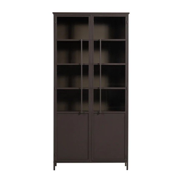 Tamsiai rudos spalvos iš metalo vitrina 99x203x45 cm Exhibit – WOOOD