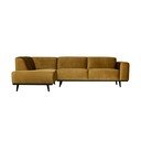Geltonos spalvos iš velveto kampinė sofa (su kairiuoju kampu/„L“ formos) Statement – WOOOD