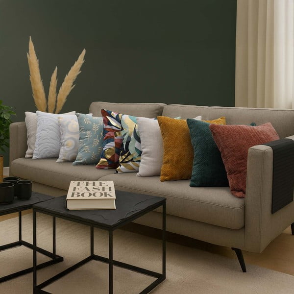 Iš šenilino dekoratyvinis pagalvės užvalkalas 40x40 cm Leo – douceur d'intérieur-image-2