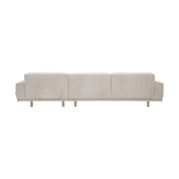 Smėlio spalvos aksominė kampinė sofa Max Winzer Penelope, dešinysis kampas-image-3