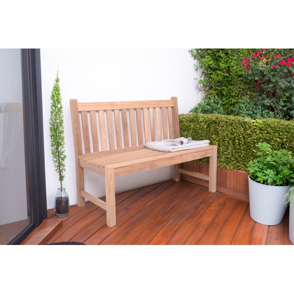 Natūralios spalvos medžio masyvo sodo suoliukas Solo – Garden Pleasure-image-1