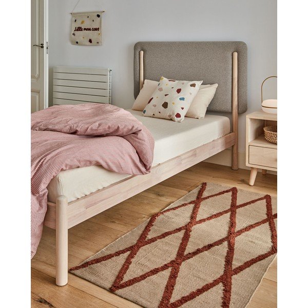 Rožinės spalvos/smėlio spalvos iš medvilnės vaikiška patalynė vaikiškai lovai su paklode 70x120 cm Giorgii – Kave Home-image-1