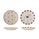 Kreminės spalvos desertinės iš akmens masės lėkštės 2 vnt. su Kalėdų motyvu ø 16 cm Merry-go-round – Bloomingville