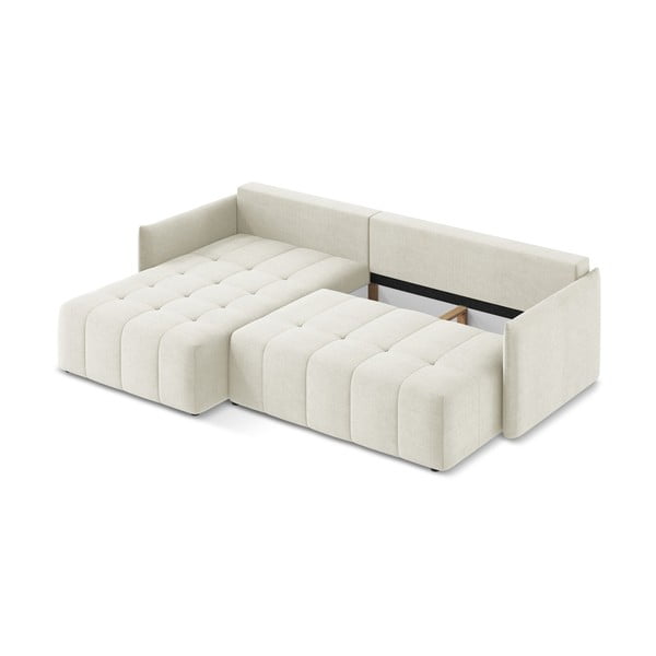 Smėlio spalvos sulankstoma/su sandėliavimo vieta kampinė sofa (su kairiuoju kampu/su gultu) Moku – Makamii-image-4