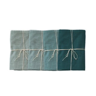 4 lininių servetėlių rinkinys Really Nice Things Turquoise, 43 x 43 cm