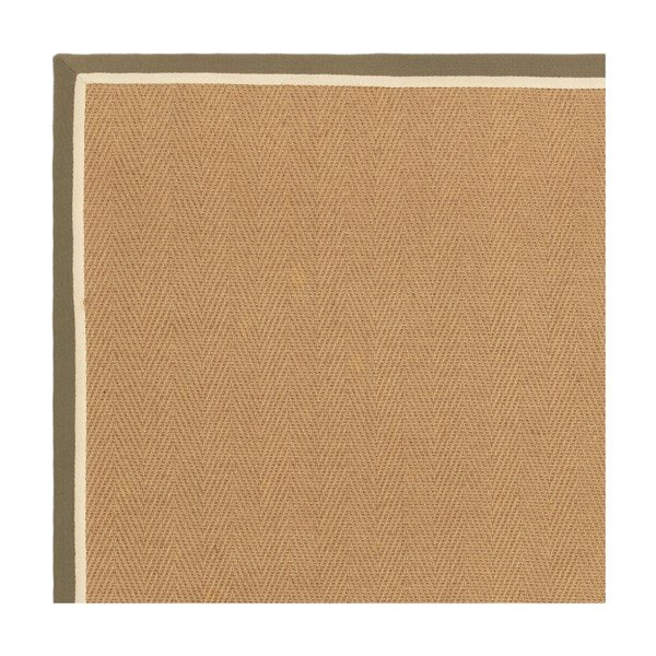 Apverčiamas/rankų darbo khaki spalvos/natūralios spalvos iš džiuto kilimas 240x340 cm Bordo Herringbone Khaki – Asiatic Carpets-image-4