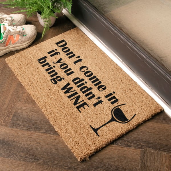 Iš kokoso pluošto grindų kilimėlis 40x60 cm Without Wine – Artsy Doormats-image-1