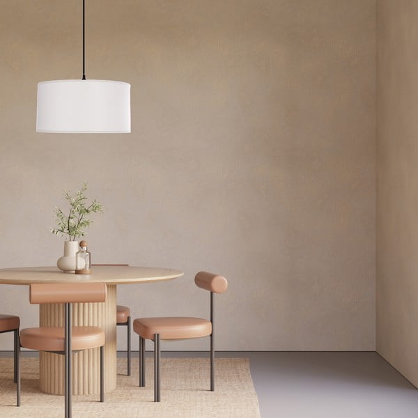 Baltos spalvos kabantis šviestuvas ø 40 cm su tekstiliniu gaubtu Shanti – Candellux Lighting-image-2