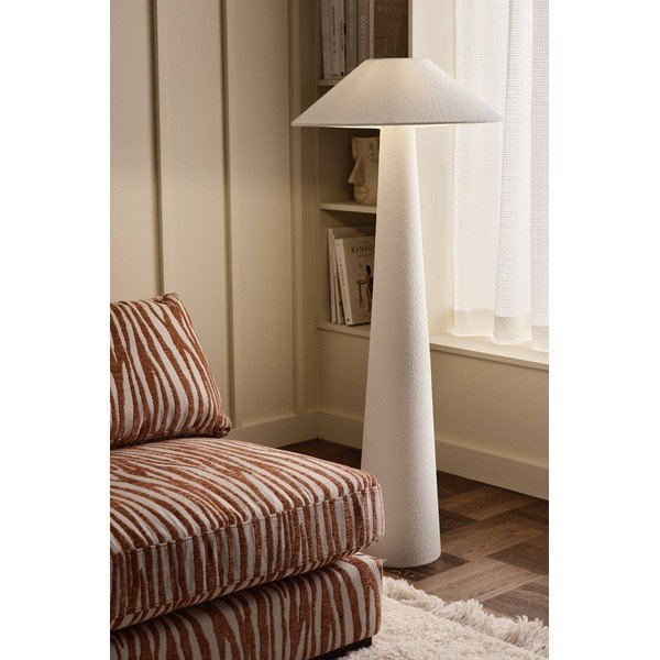 Baltos spalvos iš tekstilės pastatomas šviestuvas (aukštis 123 cm) Mila – Ellos Home-image-1