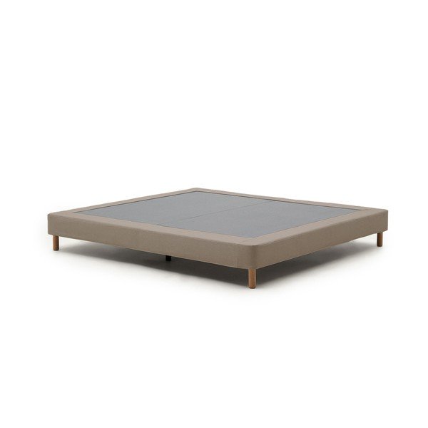 Rudos spalvos dvigulė lova audiniu dengta be galvūgalio 160x200 cm Ofelia – Kave Home