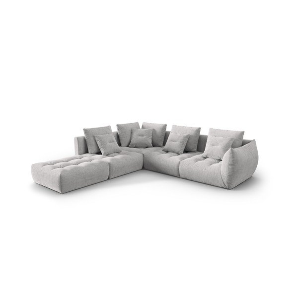 Kampinė sofa šviesiai pilkos spalvos (su kairiuoju kampu/„L“ formos) Bloom – Micadoni Home-image-2