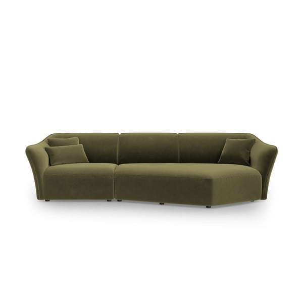 Iš velveto kampinė sofa žalios spalvos Tokyo – Cosmopolitan Design