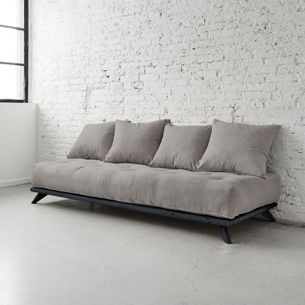 Sofa "Senza" juoda/granito pilka